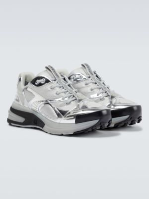 Sneakerși cu șireturi din dantelă Givenchy argintiu