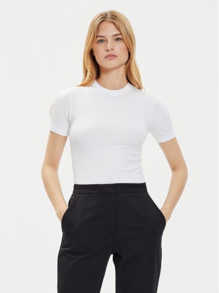 Тениска slim Calvin Klein бяло