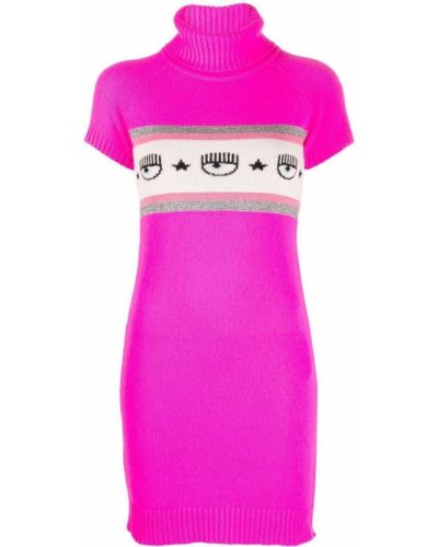 Mini vestido con estampado Chiara Ferragni rosa