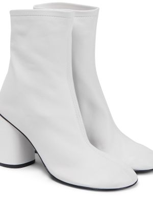 Кожени обувки до глезена Balenciaga бяло