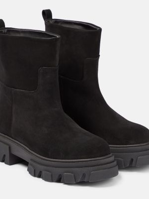 Semišové kotníkové boty Gia Borghini černé