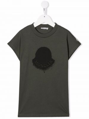 Broderet t-shirt for piger Moncler Enfant grøn