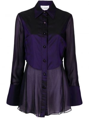Skaidri šilkinė marškiniai Gianfranco Ferré Pre-owned violetinė