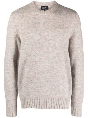 Vlnený sveter s okrúhlym výstrihom A.p.c. sivá