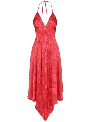 Sukienka midi w grochy z nadrukiem Alexandre Vauthier czerwona