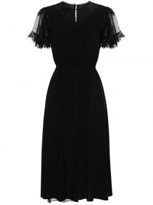 Čipkované hodvábne šaty Nissa čierna