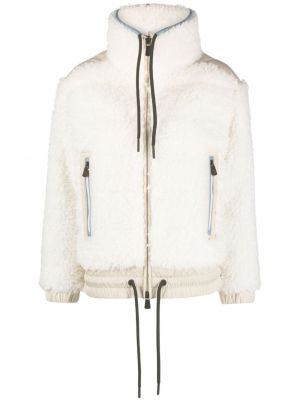 Puhasta smučarska jakna iz flisa Moncler Grenoble bela