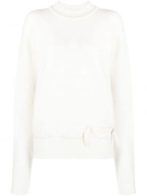 Плетен пуловер Jacquemus бяло