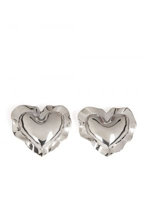 Boucles d'oreilles de motif coeur Nina Ricci argenté