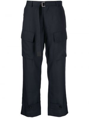 „cargo“ stiliaus kelnės su sagtimis Sacai mėlyna