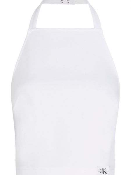 Кроп-топ из модала Calvin Klein Jeans белый