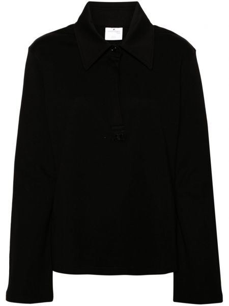 Medvilninis polo marškinėliai Courreges juoda