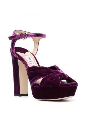 Sandales en velours Jimmy Choo violet
