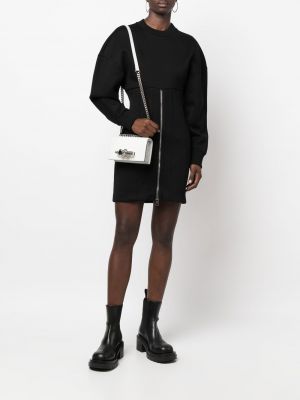 Mini šaty na zip Alexander Mcqueen černé