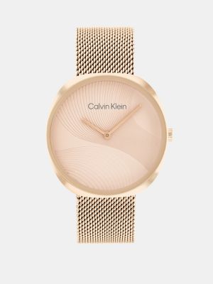 Часы с сеткой Calvin Klein розовые