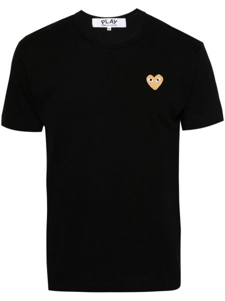 Majica z vzorcem srca Comme Des Garçons Play črna