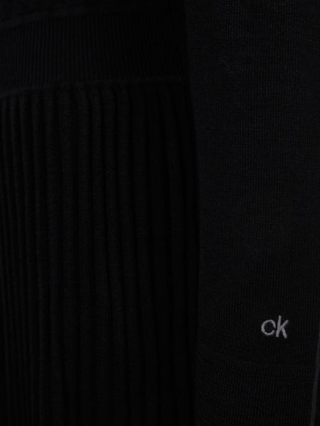Vlněné dlouhé šaty Calvin Klein Jeans černé