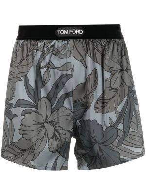 Kratke hlače s cvetličnim vzorcem s potiskom Tom Ford siva