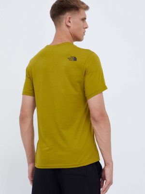 Bavlněné tričko s potiskem The North Face zelené