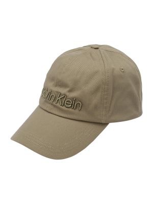 Kapa s šiltom z vezenjem Calvin Klein zelena