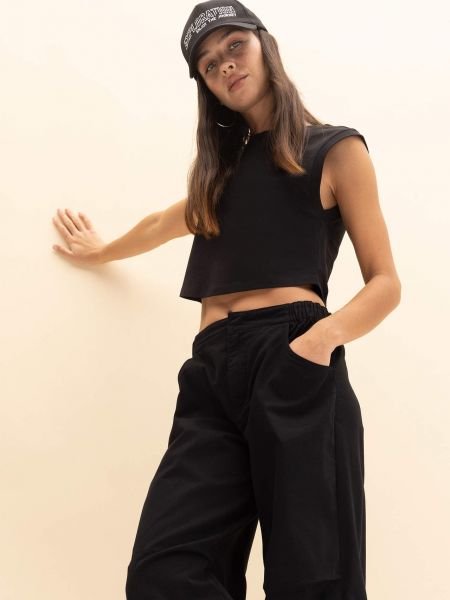 Crop top bawełniany relaxed fit Defacto