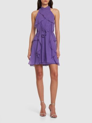 Mini vestido de seda Alberta Ferretti violeta
