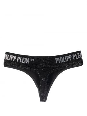 Křišťálové kalhotky string Philipp Plein černé