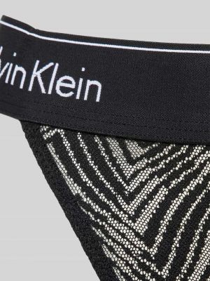 Stringi koronkowe Calvin Klein Underwear czarne