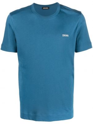Bavlnené tričko Zegna modrá
