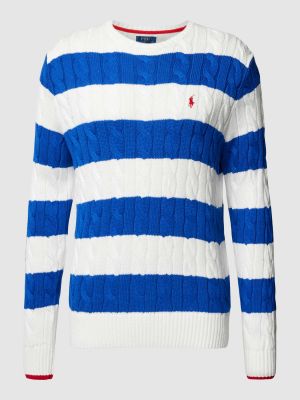 Dzianinowy sweter w paski Polo Ralph Lauren biały