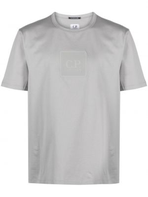 Bavlnené tričko s potlačou C.p. Company sivá