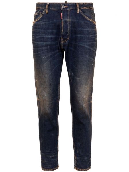Slim fit skinny jeans mit print Dsquared2 blau