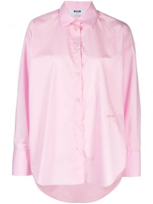 Bavlněná košile s výšivkou Msgm růžová