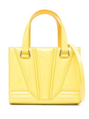 Usnjena nakupovalna torba Ferrari rumena
