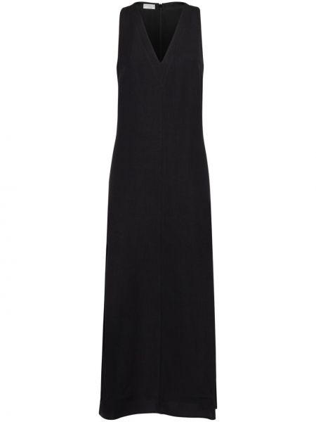 Kleid mit v-ausschnitt Brunello Cucinelli schwarz