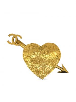 Καρφίτσα με μοτίβο καρδιά Chanel Pre-owned χρυσό