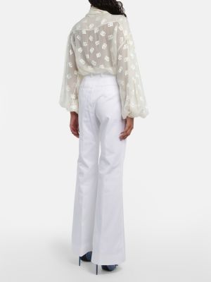 Rovné kalhoty s vysokým pasem Dolce&gabbana bílé