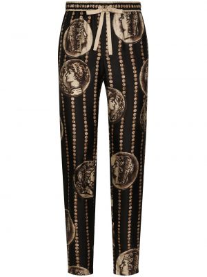 Копринени панталон с принт Dolce & Gabbana