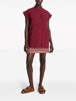 Tvídové pletené mini sukně St. John červené