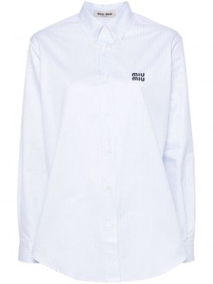 Βαμβακερό πουκάμισο με κέντημα Miu Miu
