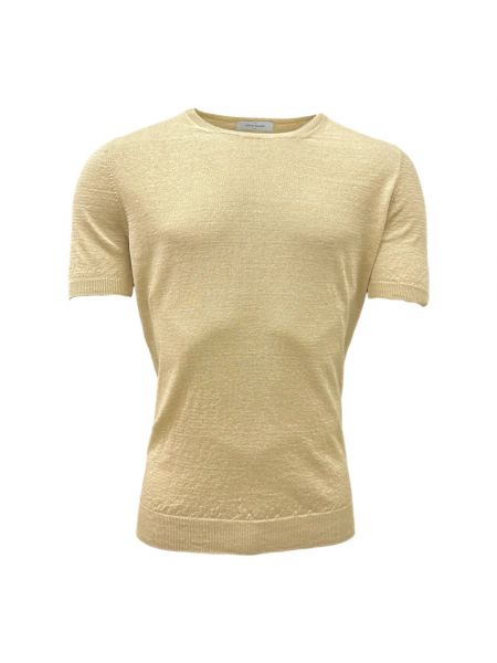 Leinen t-shirt mit rundem ausschnitt Gran Sasso beige