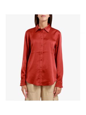 Camisa de seda clásica Ralph Lauren rojo