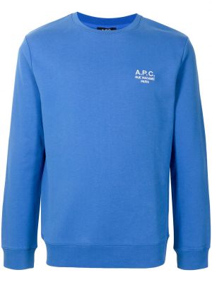 Bomull brodert sweatshirt A.p.c. blå