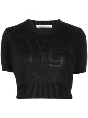 Pletené tričko Alexander Wang černé
