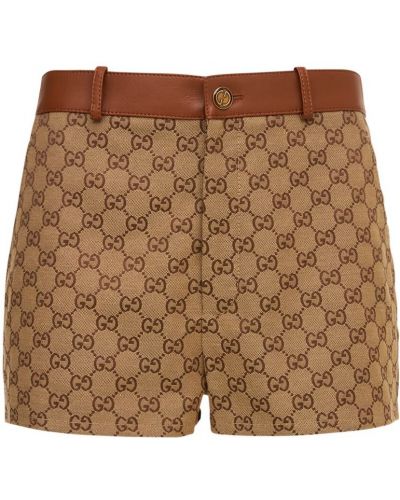 Pantalones cortos de cuero de algodón Gucci