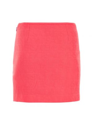 Mini falda de tejido jacquard Versace rosa