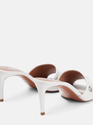 Kožené sandály Alaã¯a bílé