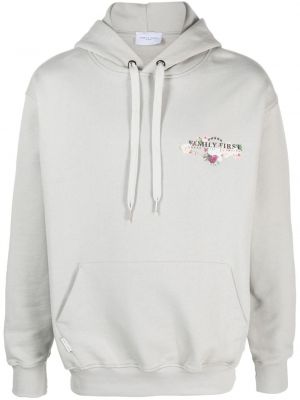 Hoodie con stampa Family First grigio