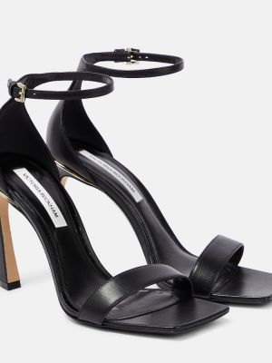 Kožené sandály Victoria Beckham černé