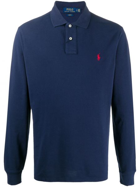 Camisa con bordado con bordado con botones Polo Ralph Lauren azul